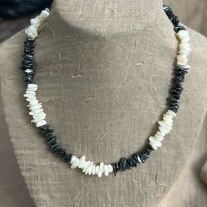 Mother of Pearl and Black Agate Necklace